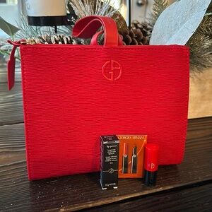 New GORGIO ARMANI lipstick - lip power matte No. 405 & Make Up Bag